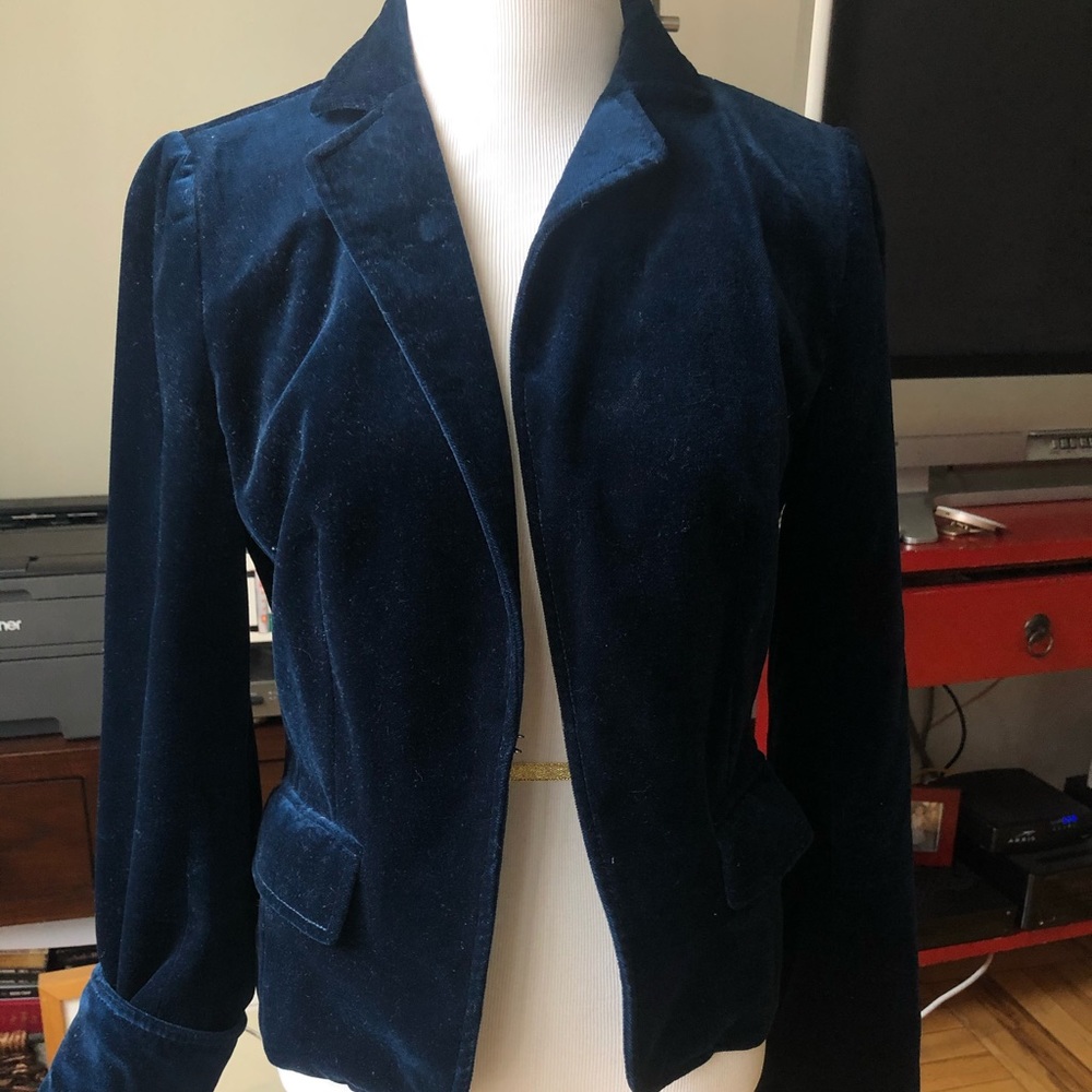 J Crew Blue Velvet blazer